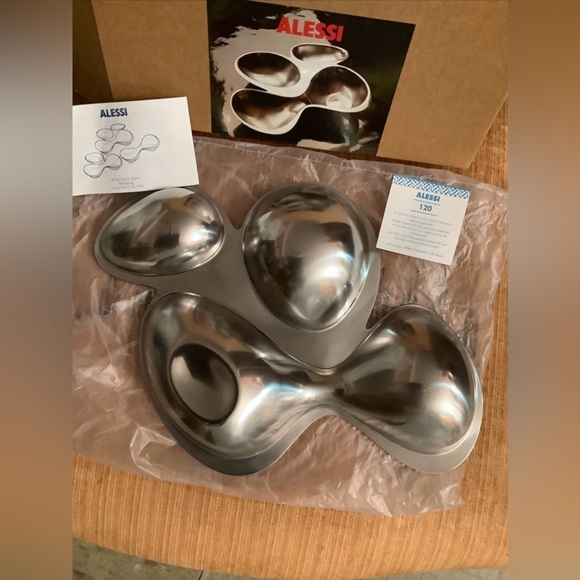 Alessi RA04 Baby boop Design Ron Arad 2000 Stainless Steel Italy 4 Part Bowl‌ - Picture 7 of 12